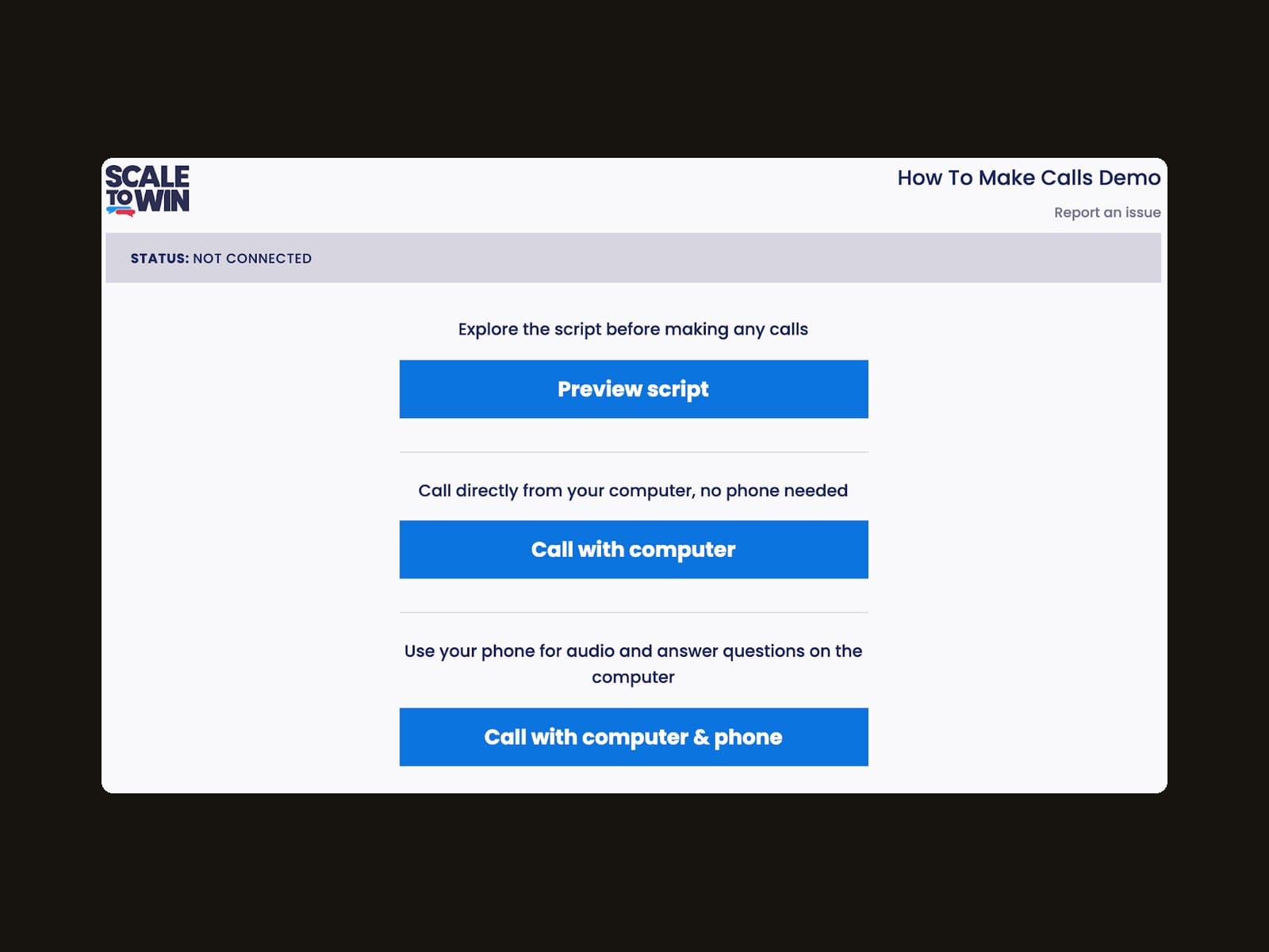 Climate 200: scale to win dialler — screenshot