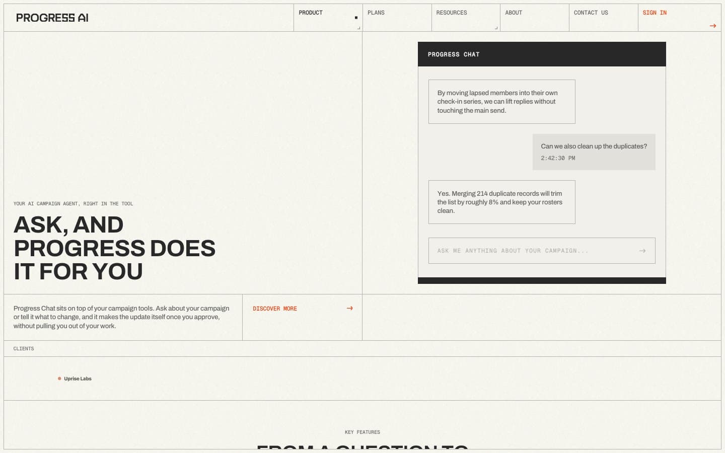 Progress AI: the chat widget — ask, and progress does it