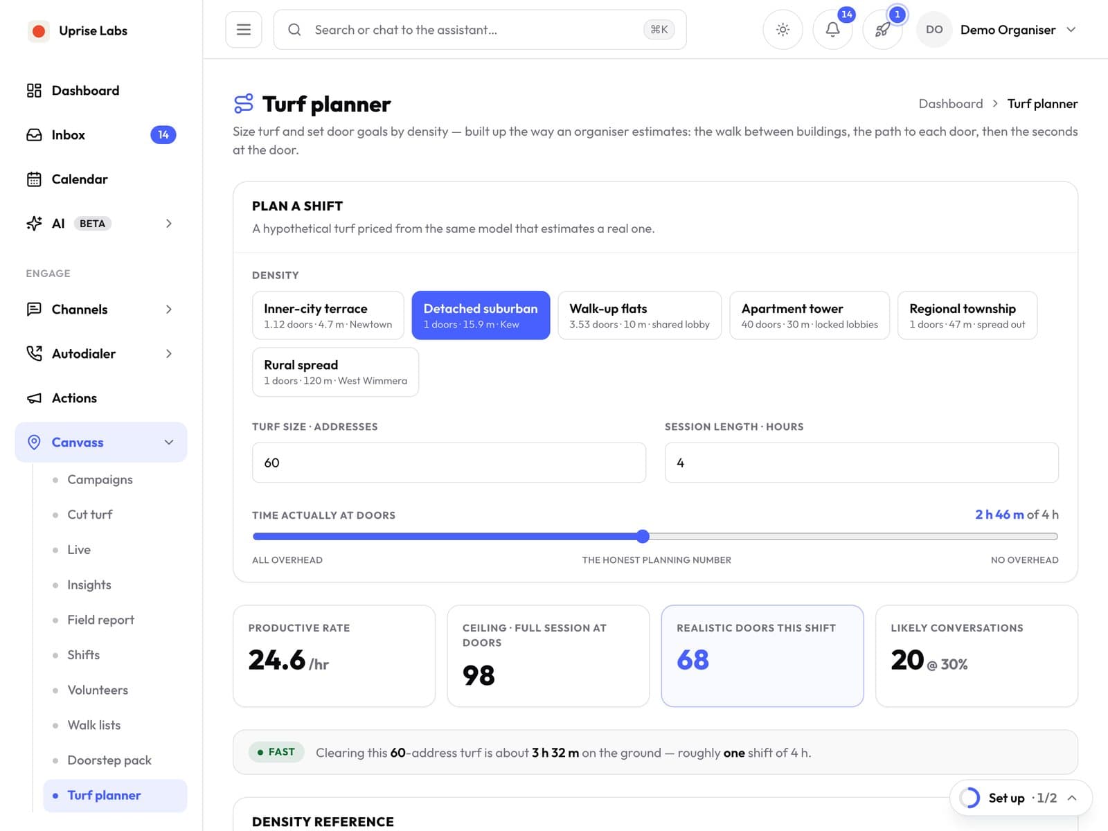 Uprise: turf planner — screenshot